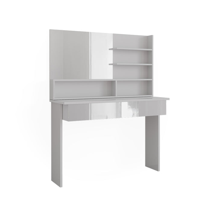 Vicco Tavolo da toeletta Bianco 120 cm con ripiano a specchio