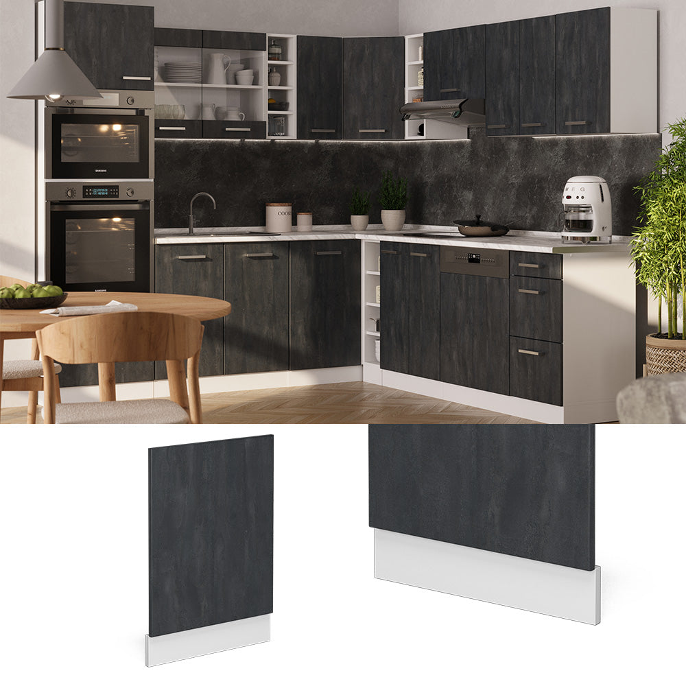 Vicco Pannello frontale Calcestruzzo nero 45 cm Senza piano di lavoro