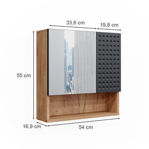 Vicco Mobile a specchio per il bagno Antracite puntinato 54 x 55 cm