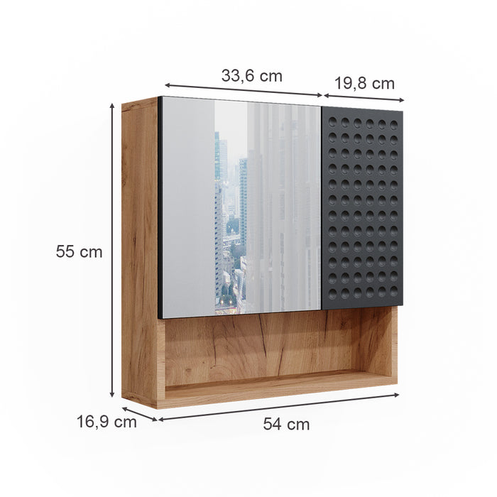 Vicco Mobile a specchio per il bagno Antracite puntinato 54 x 55 cm