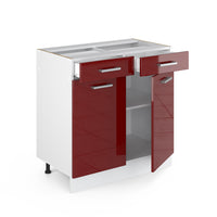 Vicco Mobiletto base per cucina Rosso lucido 80 cm , PL Antracite