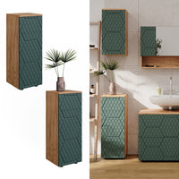 Vicco Mobile midi Quercia verde/oro 30 x 81 cm con 1 cassetto, 2 scomparti, bagno