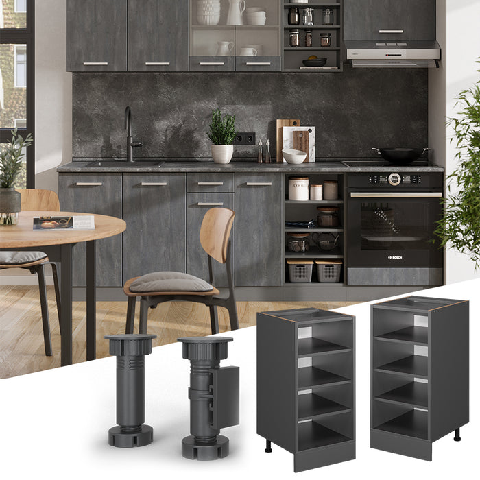 Vicco Scaffale da cucina Antracite 40 cm , PL Rovere