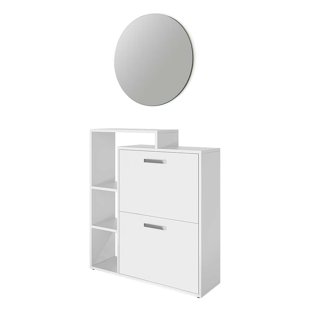 Vicco Scarpiera Bianco 2 parti, con specchio