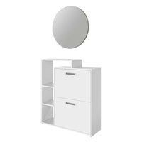 Vicco Scarpiera Bianco 2 parti, con specchio