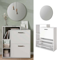 Vicco Scarpiera Bianco 2 parti, con specchio