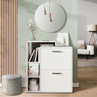 Vicco Scarpiera Bianco 2 parti, con specchio