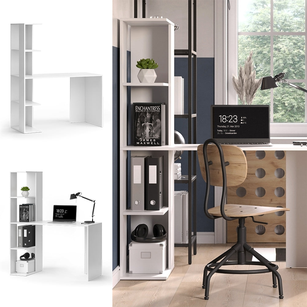 Vicco Scrivania Bianco 122.2 x 55.2 cm con 4 scomparti