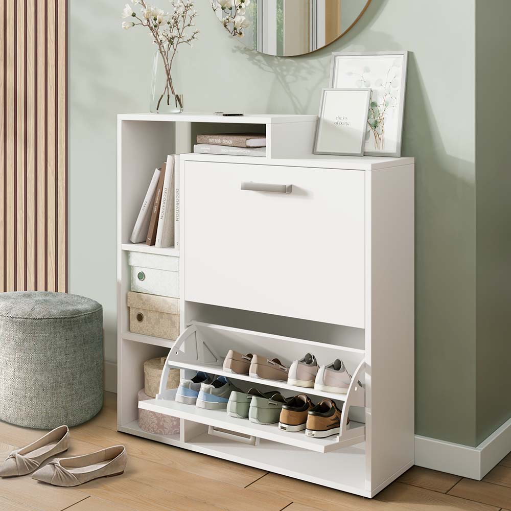 Vicco Scarpiera Bianco 2 parti, con specchio