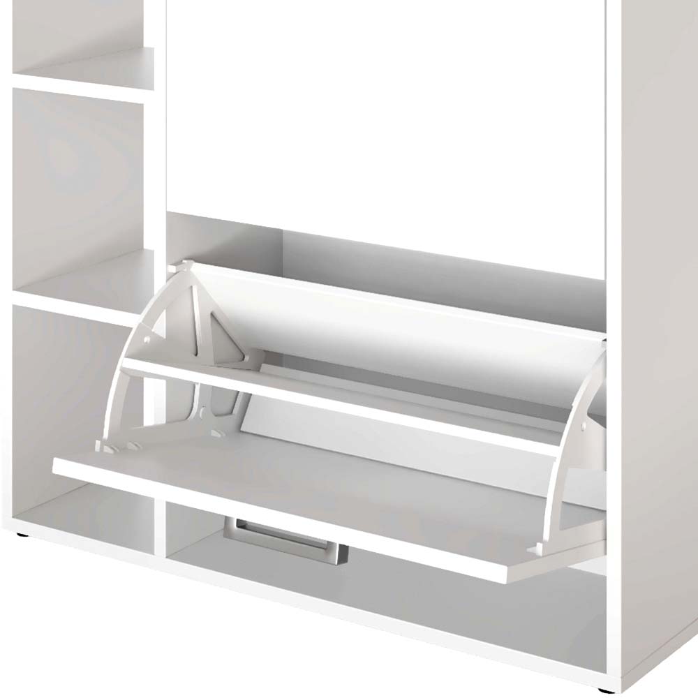 Vicco Scarpiera Bianco 2 parti, con specchio