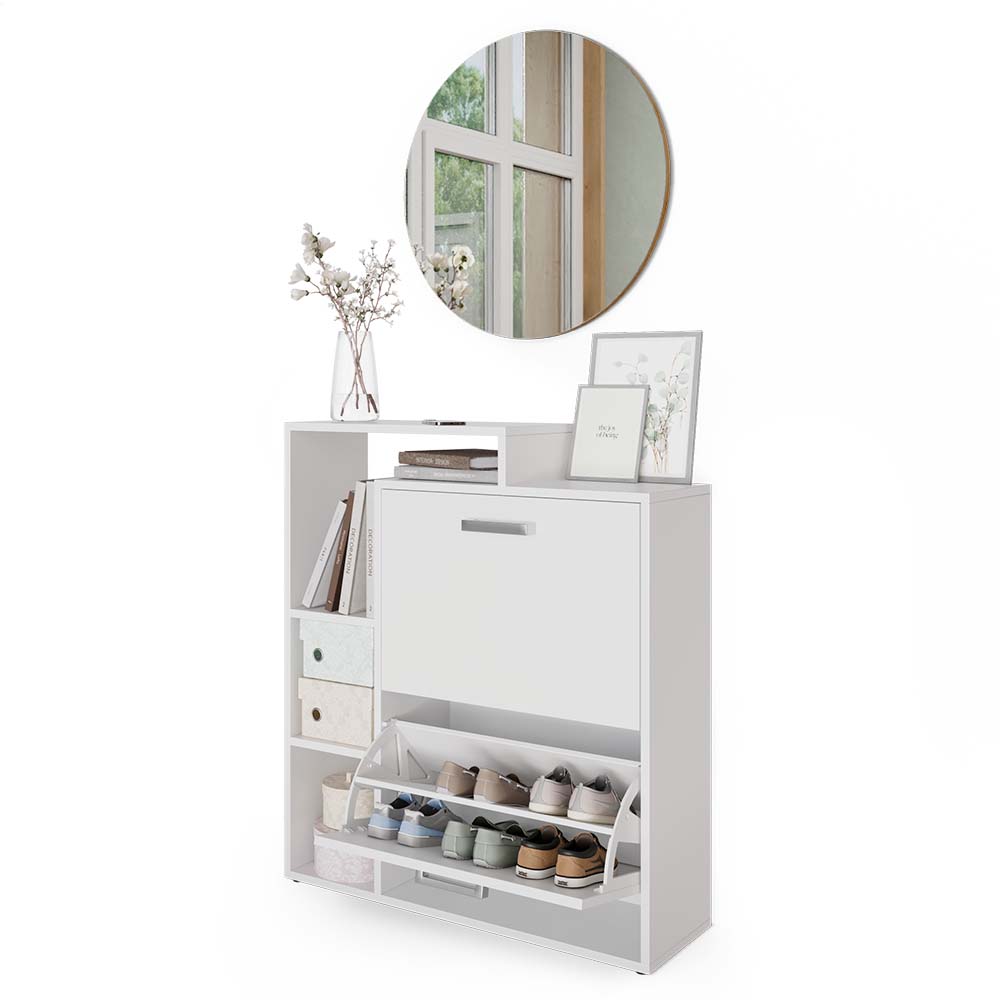 Vicco Scarpiera Bianco 2 parti, con specchio