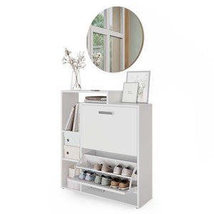 Vicco Scarpiera Bianco 2 parti, con specchio