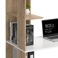 Vicco Scrivania con ripiani Bianco/Sonoma 122.2 x 55.2 cm con 4 scomparti