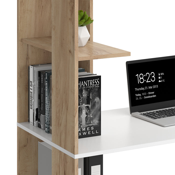 Vicco Scrivania con ripiani Bianco/Sonoma 122.2 x 55.2 cm con 4 scomparti