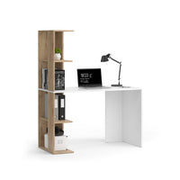 Vicco Scrivania con ripiani Bianco/Sonoma 122.2 x 55.2 cm con 4 scomparti