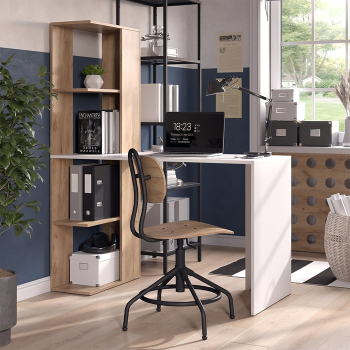 Vicco Scrivania con ripiani Bianco/Sonoma 122.2 x 55.2 cm con 4 scomparti