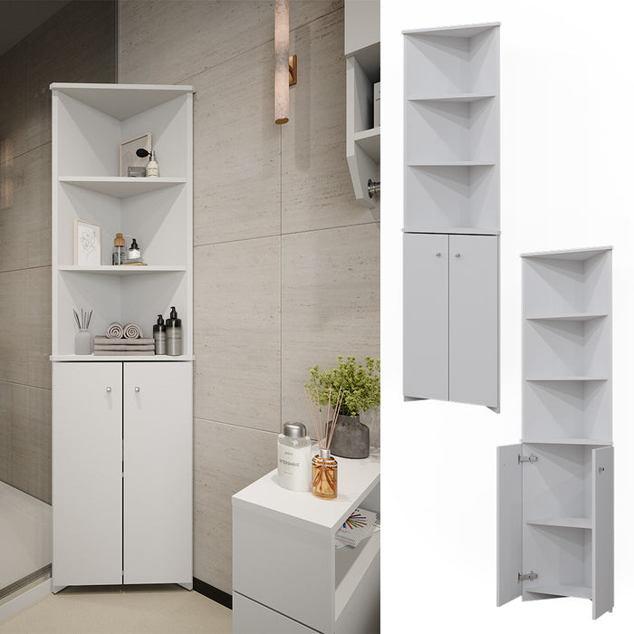 Vicco Armadio per il bagno Bianco 51.5 x 175 cm Armadio angolare a 2 ante