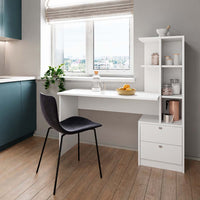 Vicco Tavolo da pranzo Bianco 136 x 55 cm con 2 cassetti