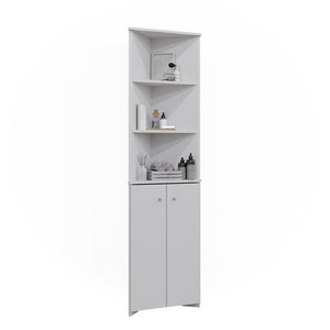 Vicco Armadio per il bagno Bianco 51.5 x 175 cm Armadio angolare a 2 ante