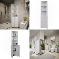 Vicco Armadio per il bagno Bianco 51.5 x 175 cm Armadio angolare a 2 ante