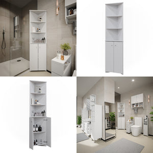 Vicco Armadio per il bagno Bianco 51.5 x 175 cm Armadio angolare a 2 ante