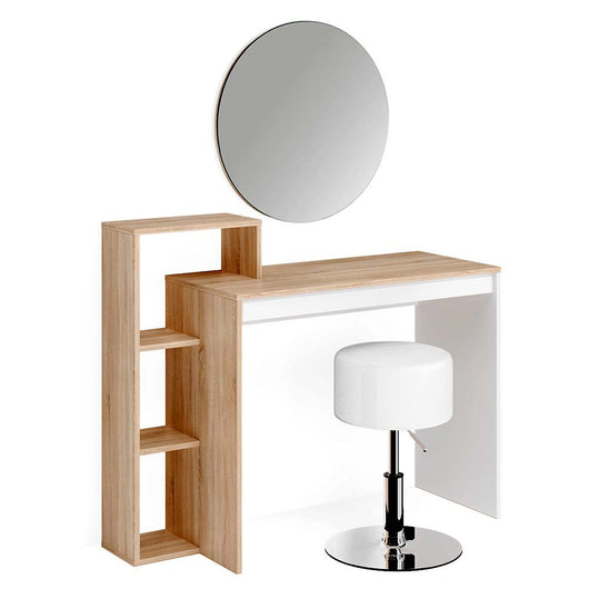 Vicco Tavolo da toeletta Sonoma 100 cm con specchio e sgabello
