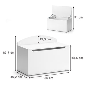 Vicco Cassapanca per giocattoli Bianco 85 x 63.7 cm con coperchio