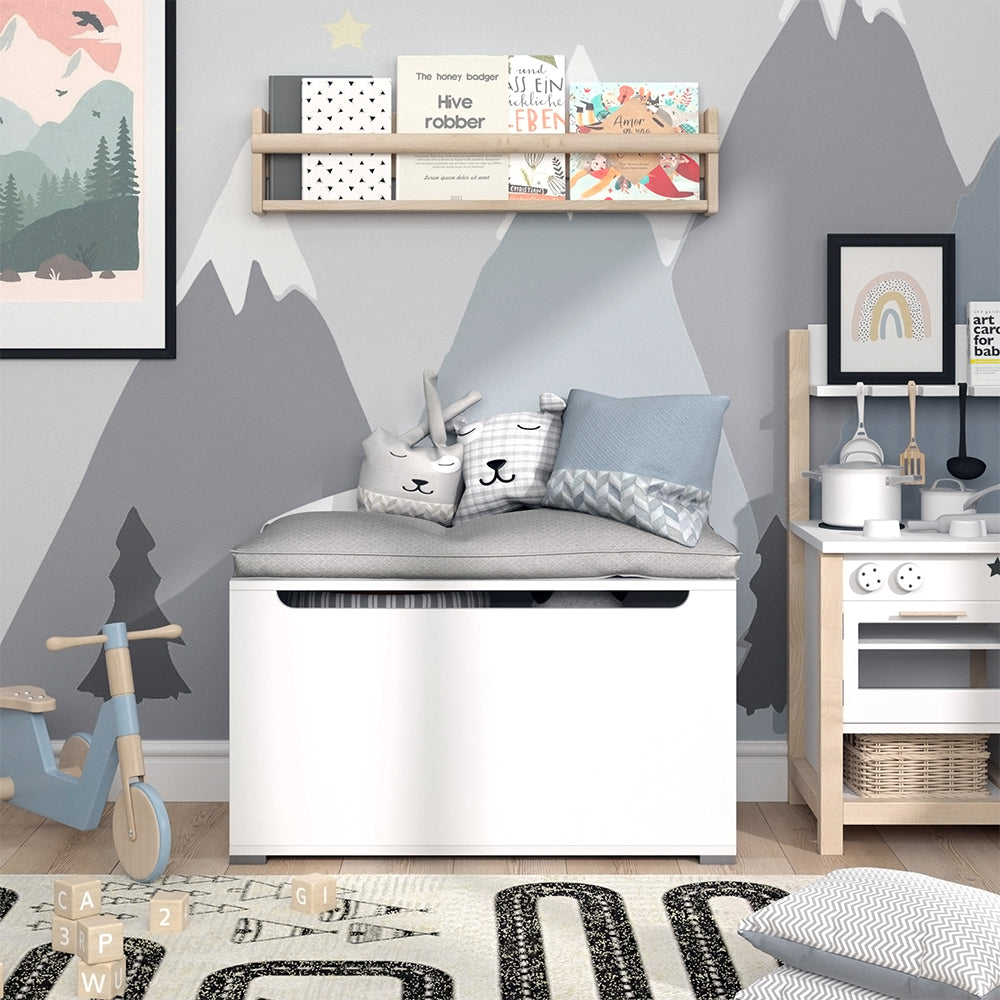 Vicco Cassapanca per giocattoli Bianco 85 x 63.7 cm con coperchio