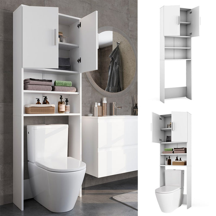 Vicco Armadietto per toilette Bianco 64 x 190 cm con 2 porte