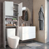 Vicco Armadietto per toilette Cemento/Bianco 64 x 190 cm con 2 porte