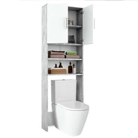 Vicco Armadietto per toilette Cemento/Bianco 64 x 190 cm con 2 porte