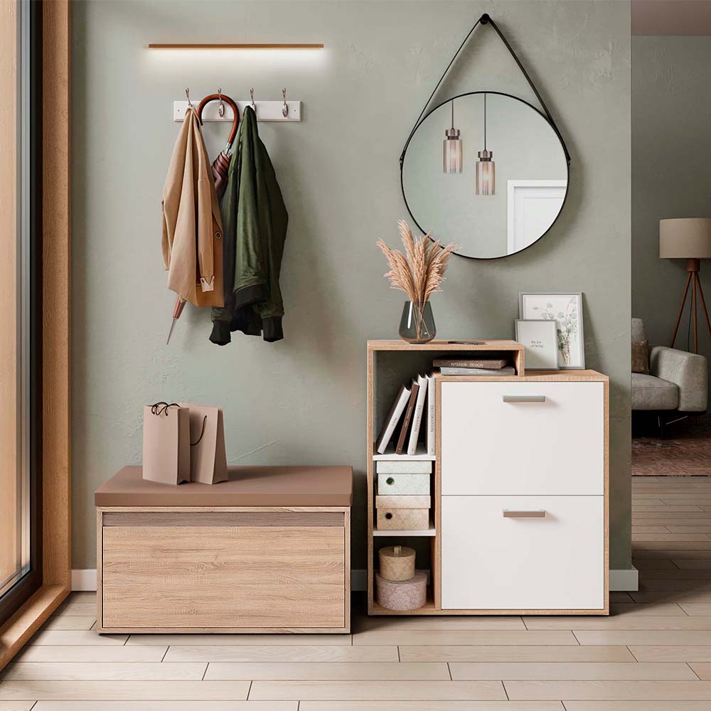 Vicco Scarpiera da ingresso Sonoma 2 parti, con banco