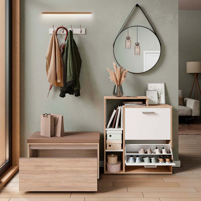 Vicco Scarpiera da ingresso Sonoma 2 parti, con banco