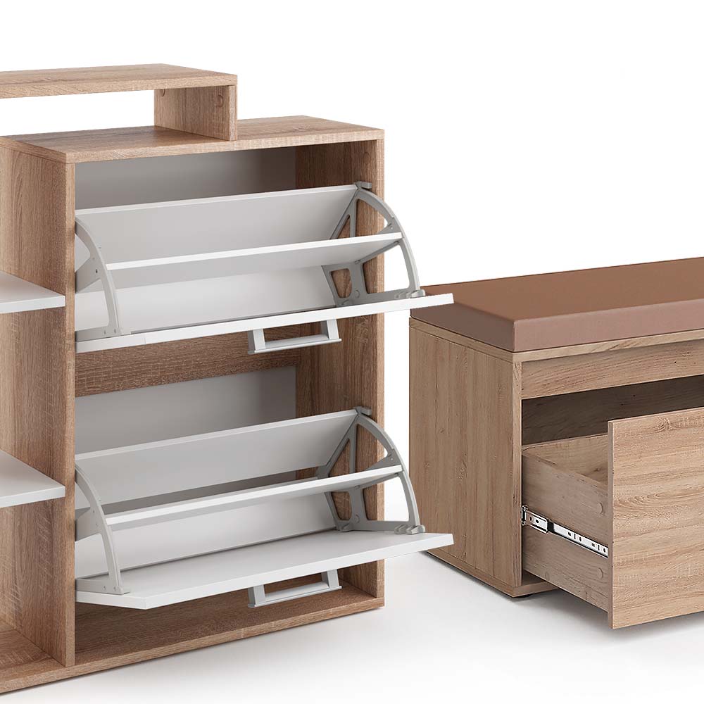 Vicco Scarpiera da ingresso Sonoma 2 parti, con banco