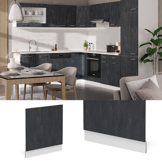 Vicco Pannello frontale Calcestruzzo nero 60 cm Senza piano di lavoro