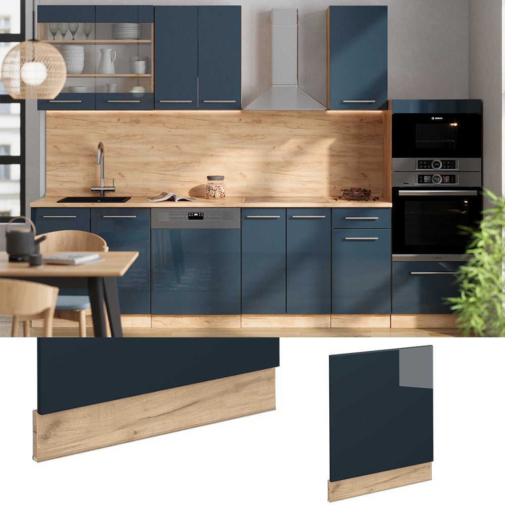 Vicco Mobili da cucina  Blu scuro lucido 60 cm senza piano di lavoro
