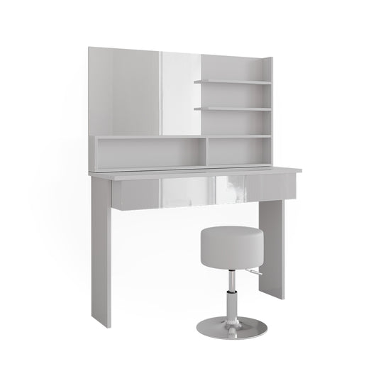 Vicco Tavolo da toeletta Bianco 120 cm con sgabello