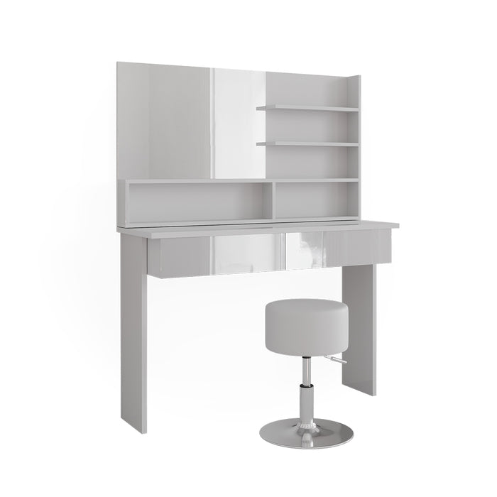 Vicco Tavolo da toeletta Bianco 120 cm con sgabello