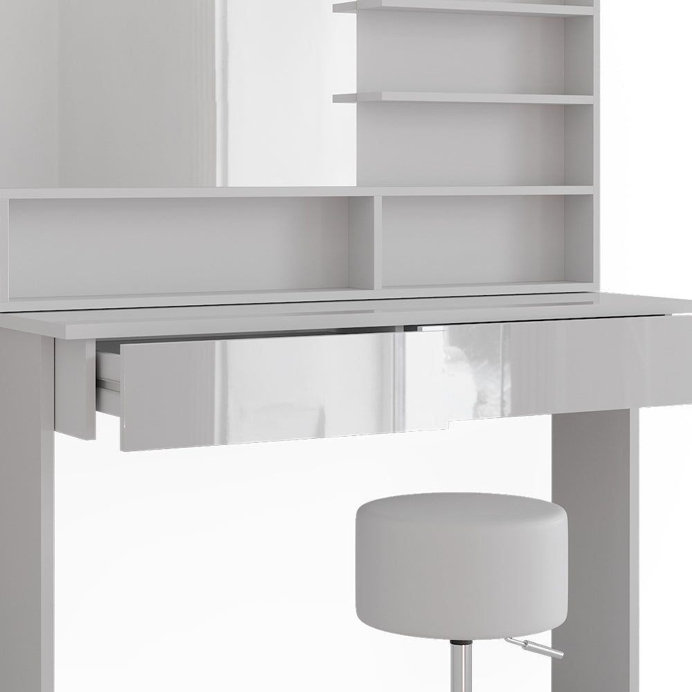 Vicco Tavolo da toeletta Bianco 120 cm con sgabello