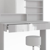 Vicco Tavolo da toeletta Bianco 120 cm con sgabello