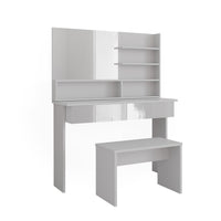 Vicco Tavolo da toeletta Bianco 120 cm con panca