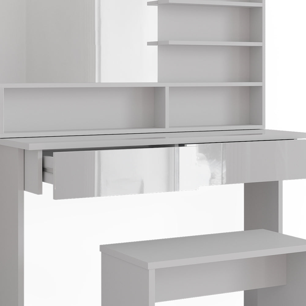 Vicco Tavolo da toeletta Bianco 120 cm con panca