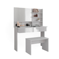 Vicco Tavolo da toeletta Bianco 120 cm con panca