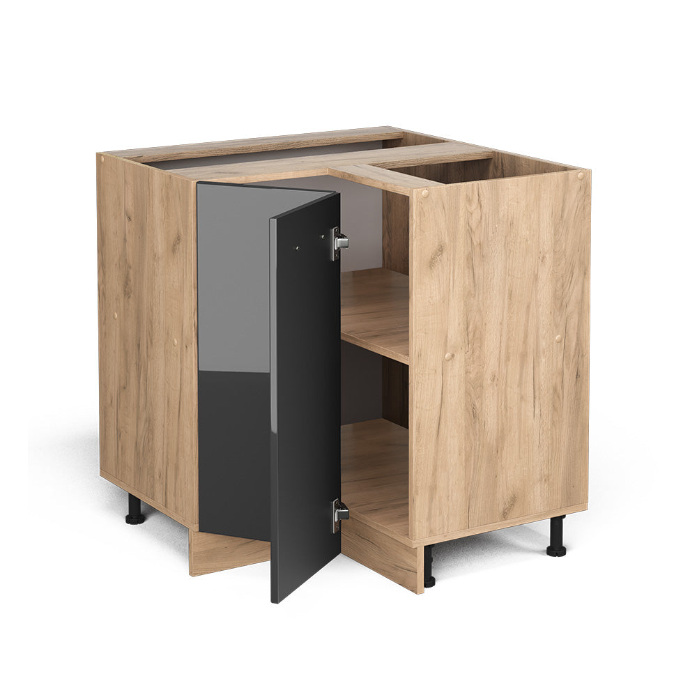 Vicco Mobile ad angolo cucina Antracite lucido 75.6 cm , PL Rovere