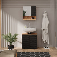 Vicco Set mobili bagno Antracite a righe 2 parti, base 60 cm