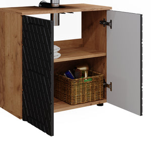 Vicco Set mobili bagno Antracite a righe 2 parti, base 60 cm