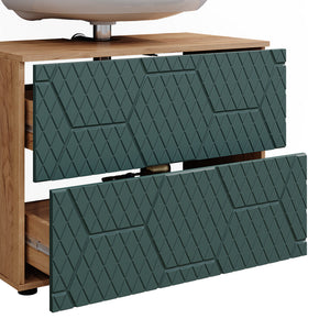 Vicco Set mobili bagno Quercia verde/oro 5 parti