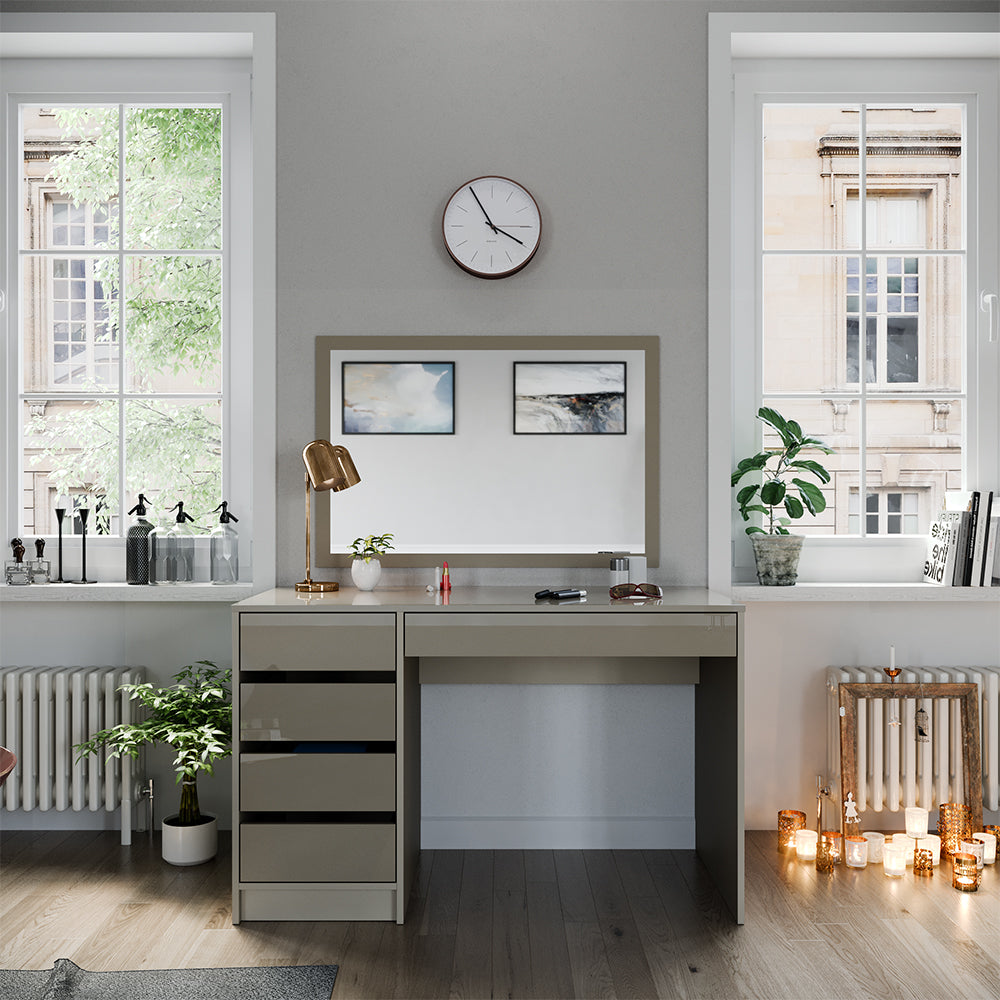 Vicco Tavolo da toeletta Grigio lucido 55 cm Senza specchio