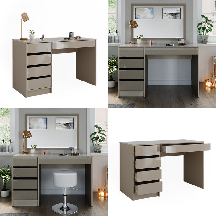 Vicco Tavolo da toeletta Grigio lucido 55 cm Senza specchio