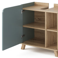 Vicco Mobiletto per lavabo Grigio-blu 60 x 65 cm con porta e vani aperti